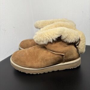 UGG Women's 1094329 Selene Bailey Boots Size 10 Chestnut Winter Casual Fuzzy